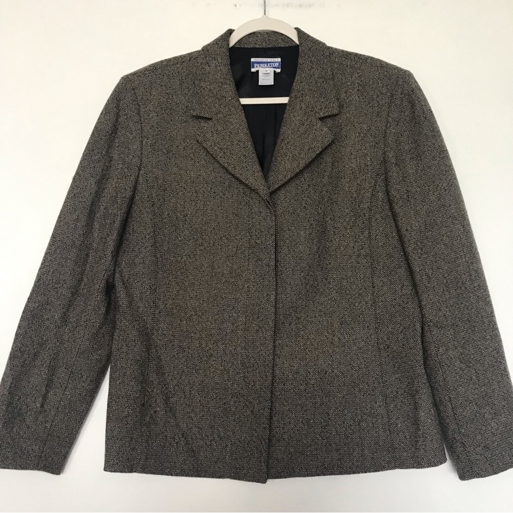 Pendleton Tweed Wool Blend Career Blazer